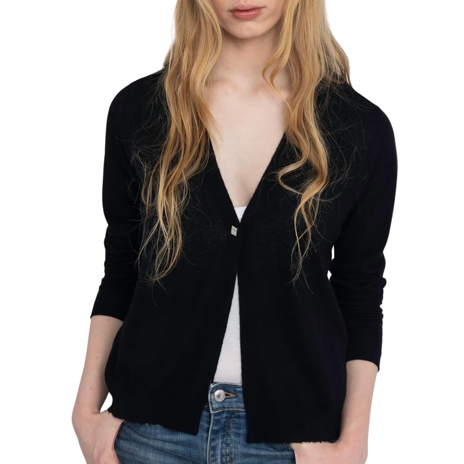 New Zadig & Voltaire Manylla Cashmere Cardigan In Black